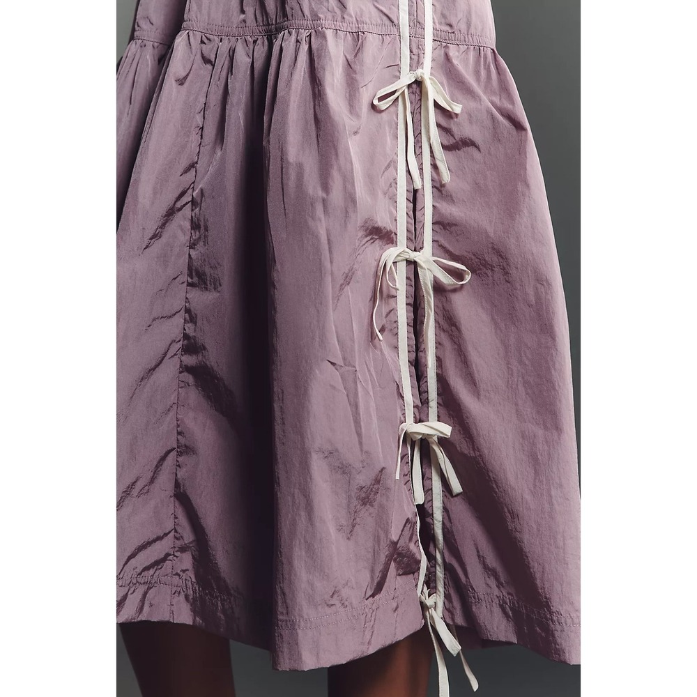 ANTHROPOLOGIE Daily Practice The Bowline Tiered Midi Dress Purple Size XXS NEW - Picture 4 of 13